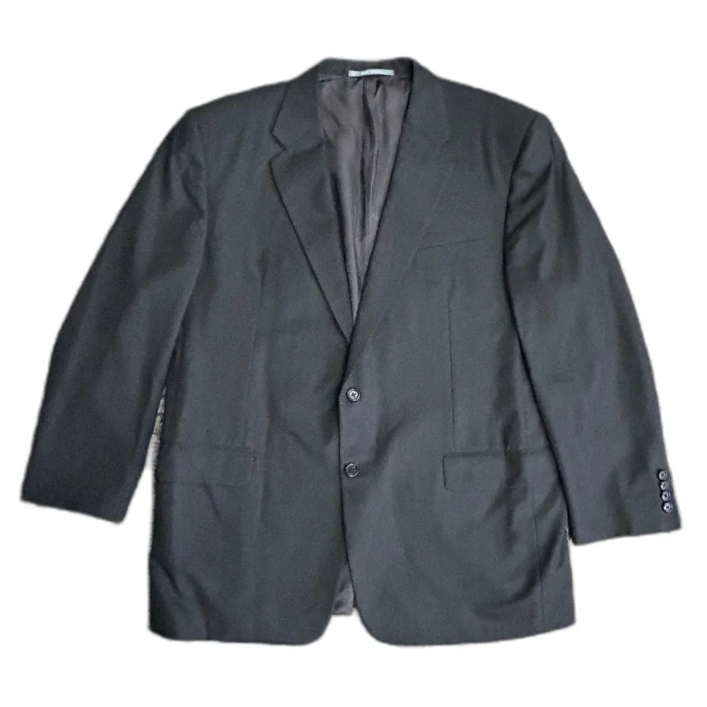 Hickey Freeman Men's Gray Wool Loro Piana Italy Classic Suit Jacket Size 46R